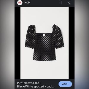 BNWOT H&M puff sleeved top size M